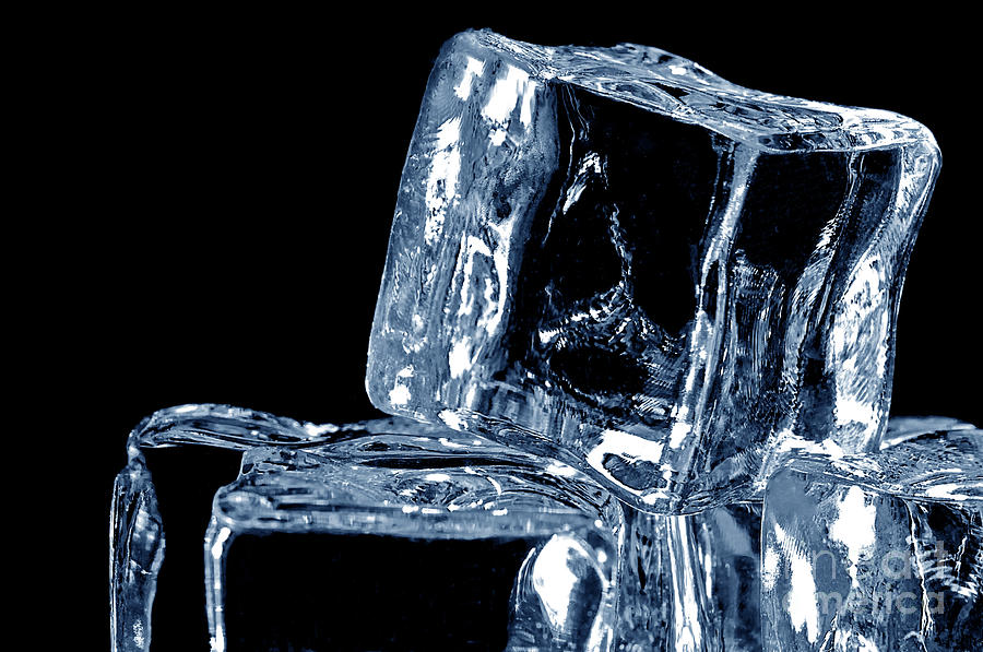  Ice  Cubes Macro  Photograph by Aleksey Tugolukov