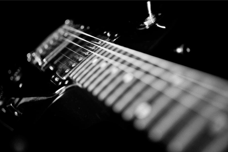 Les Paul Electric Guitar Black And White Artistic Image Photograph by ...
