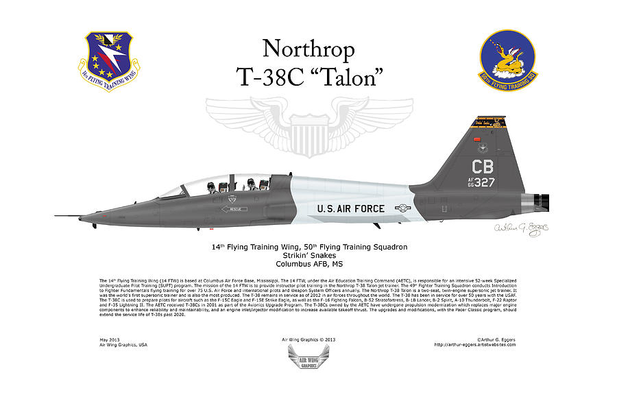 Northrop T-38C Talon #7 Digital Art by Arthur Eggers