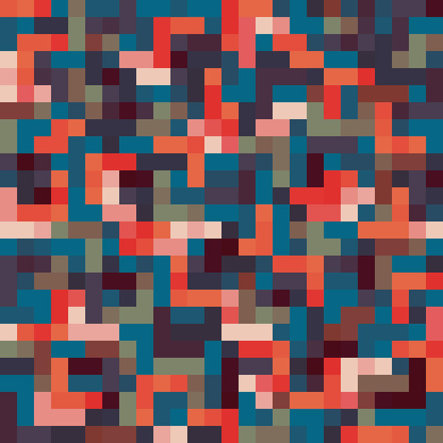 Abstract Digital Art - Pixel Art #10 by Mike Taylor