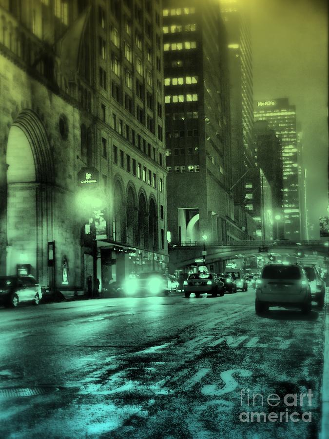 New York City Photograph - 10 P M on 42nd Street - New York City at Night - Colorized by Miriam Danar