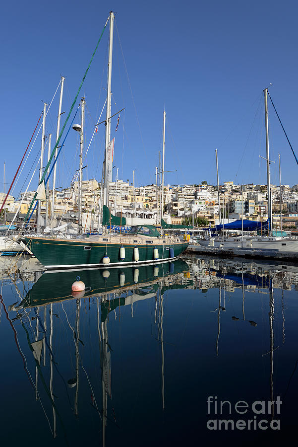 Greek Photograph - Reflections in Mikrolimano port #16 by George Atsametakis