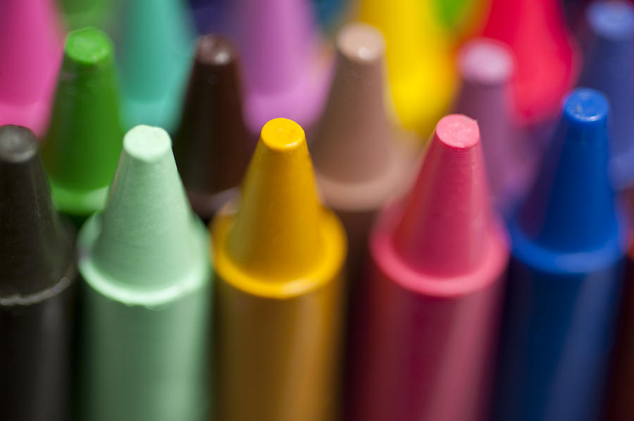 Rows of multicolored crayons  #10 Photograph by Jim Corwin