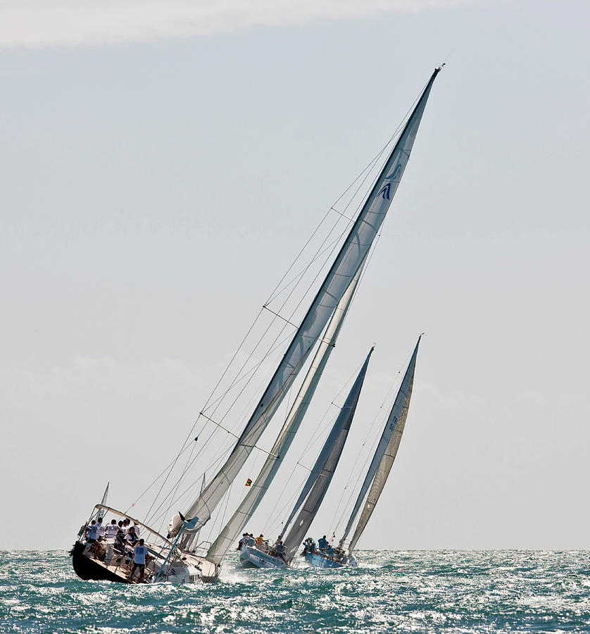 Sailboat Competing In The Grenada #10 Photograph by Panoramic Images