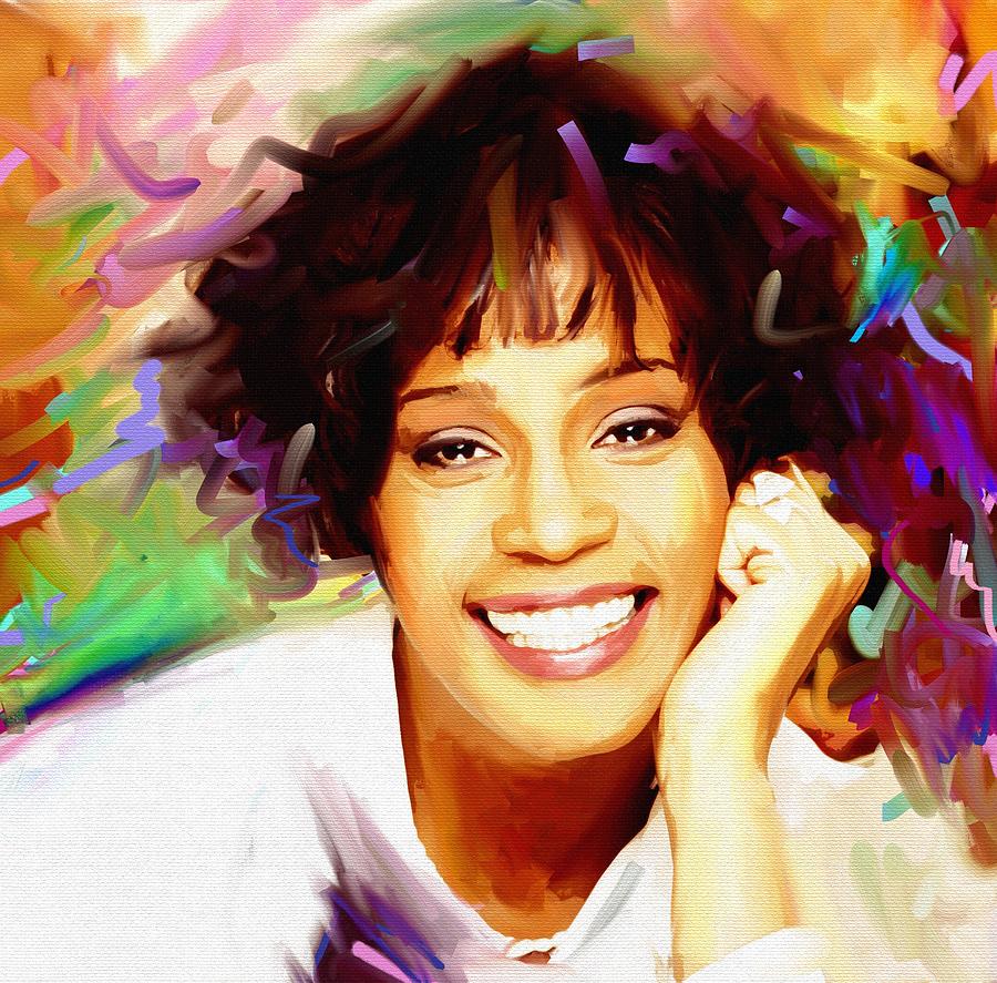 Whitney Houston #2 Painting by Bogdan Floridana Oana