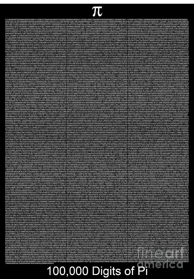 100 000 digits of PI Digital Art by Stefano Senise