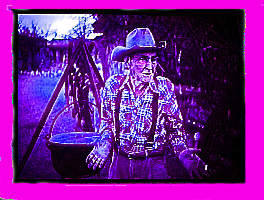 100 Year Old Cowboy Sid Wilson Stew Pot Collage Pick em Up Ranch Tombstone Arizona 1980-2013 Photograph by David Lee Guss