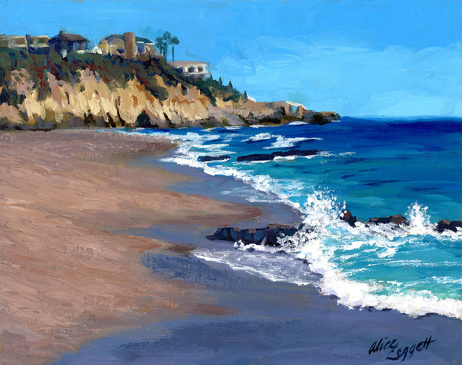 1000 Steps Beach in Laguna Beach California Painting by Alice Leggett