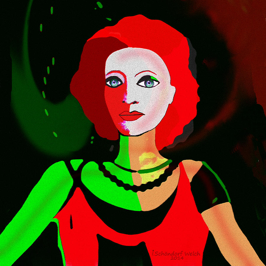 1004 - Redhaired  lady   Painting by Irmgard Schoendorf Welch
