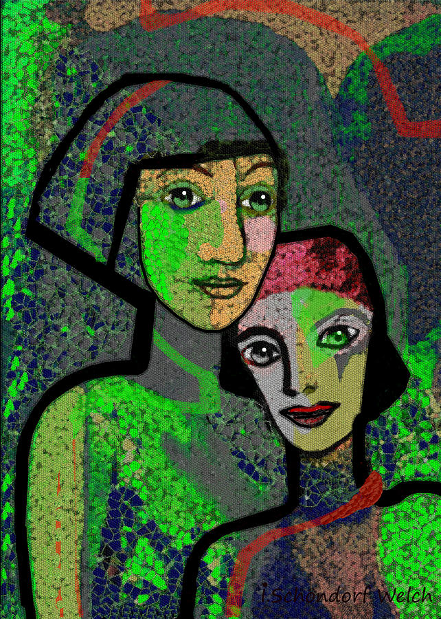 1007 Painting - 1007 - Lean on by Irmgard Schoendorf Welch