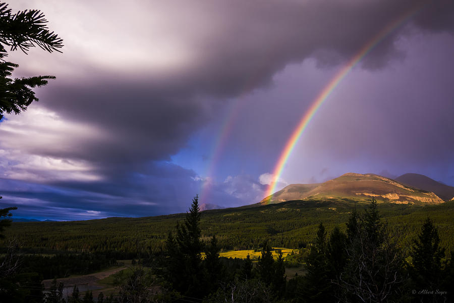 100801A-10 Double Rainbow at Sunrise Photograph by Albert Seger