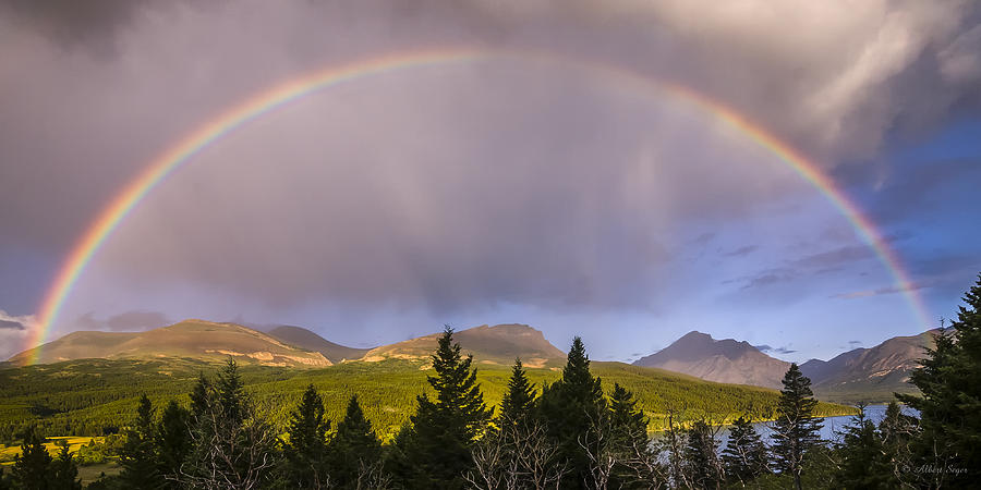 Glacier National Park Photograph - 100801a-14 Two Medicine Rainbow by Albert Seger