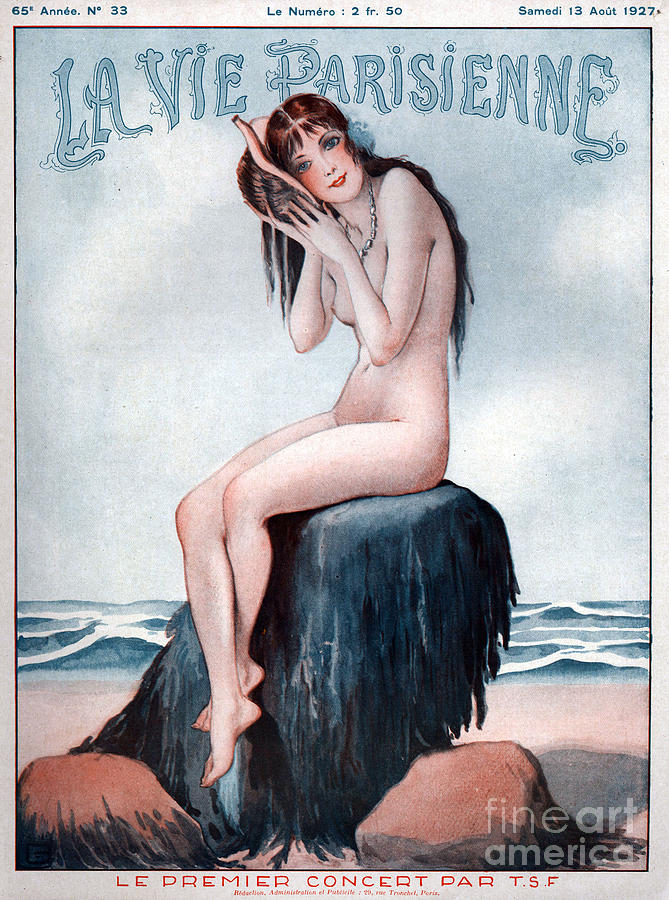 Beach Drawing - 1920s France La Vie Parisienne Magazine #101 by The Advertising Archives