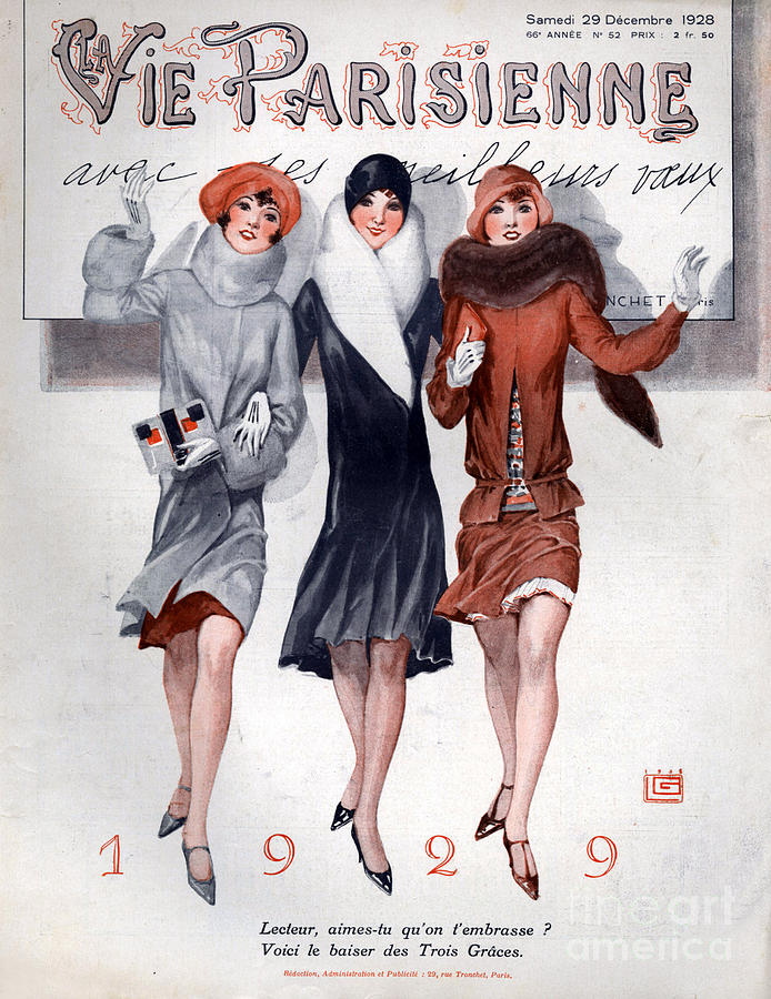 France Drawing - 1920s France La Vie Parisienne Magazine #102 by The Advertising Archives