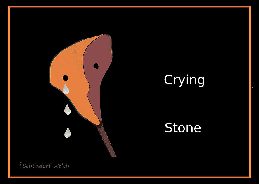 1048 - Crying  Stone Painting by Irmgard Schoendorf Welch