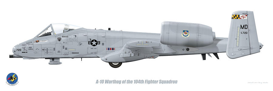 Jet Digital Art - 104th FS A-10 Warthog by Barry Munden