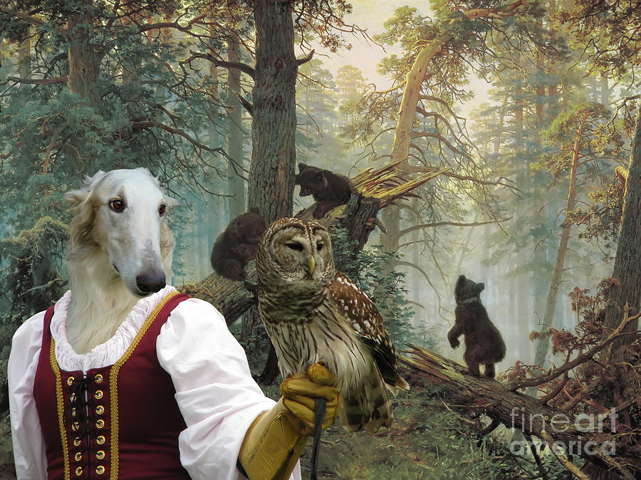 Dog Painting -  Borzoi - Russian Wolfhound Art Canvas Print #11 by Sandra Sij
