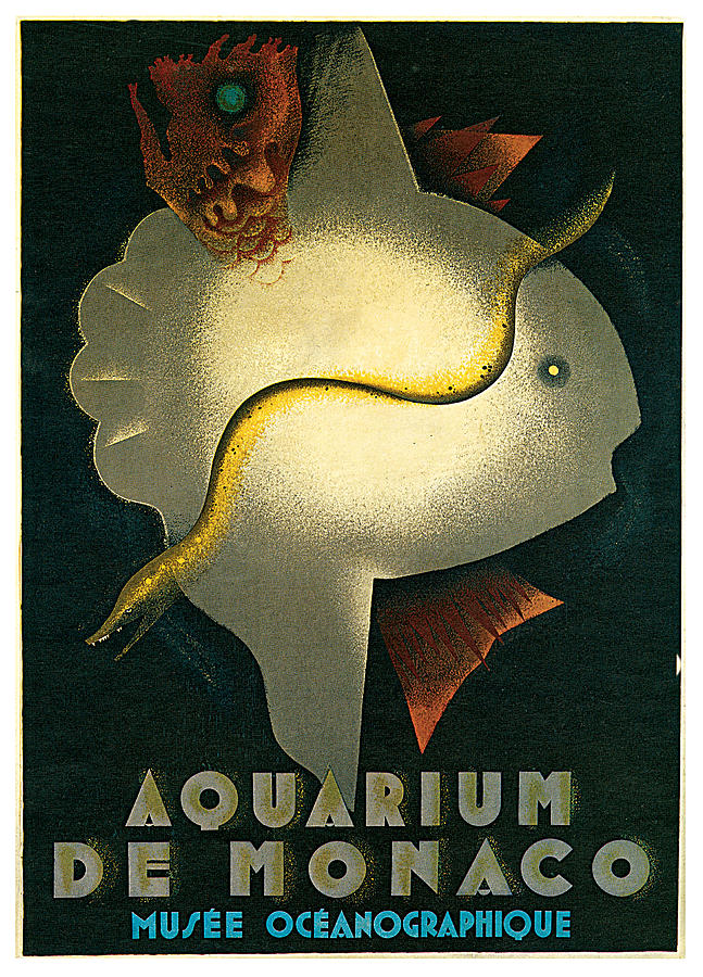 Aquarium de Monaco #2 Painting by Jean Carlu