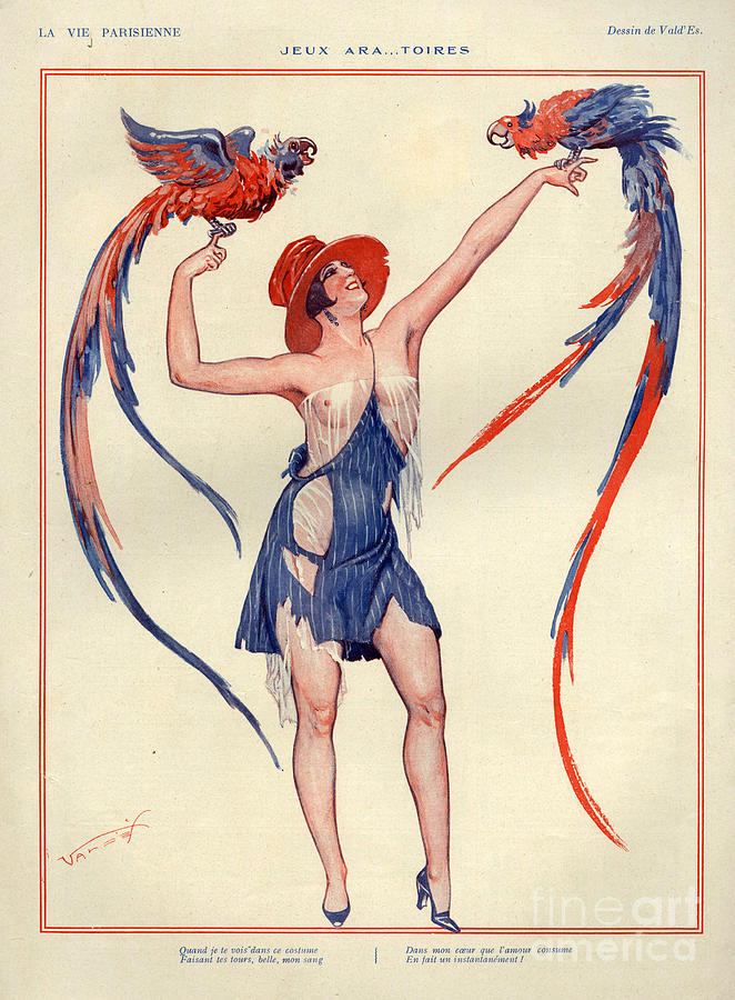 Parrot Drawing - 1920s France La Vie Parisienne #11 by The Advertising Archives