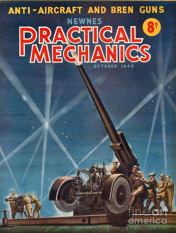 Magazine Cover Drawing - 1940s Uk Practical Mechanics Magazine #11 by The Advertising Archives