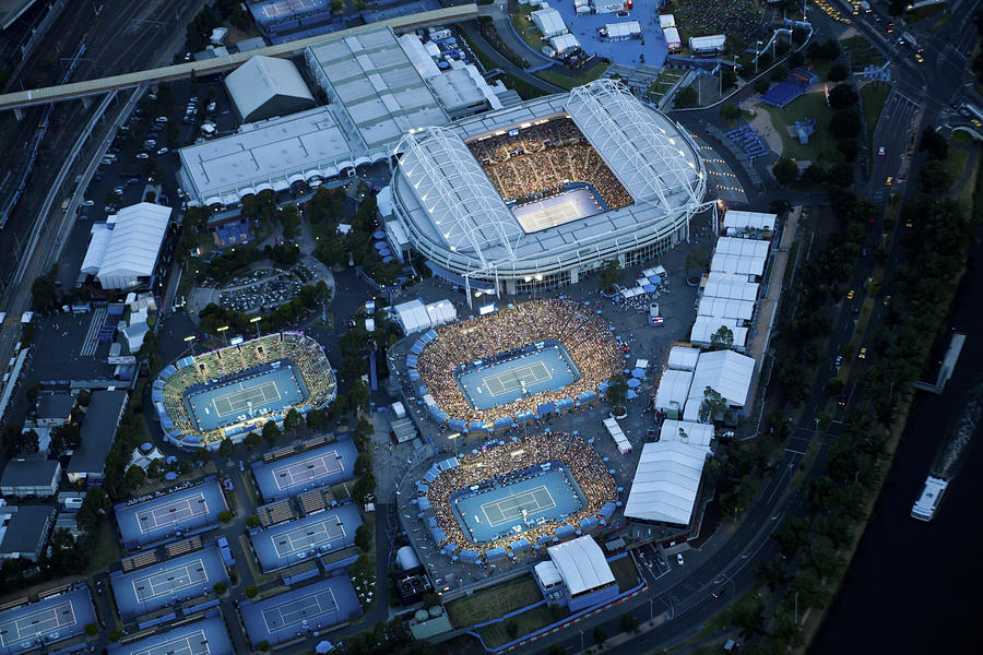 Architecture Photograph - Australlian Open Tennis Venues #11 by Brett Price
