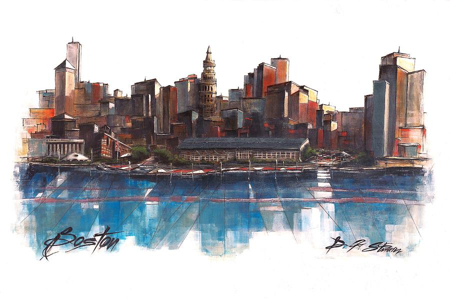 Boston Skyline Painting by Diane Strain