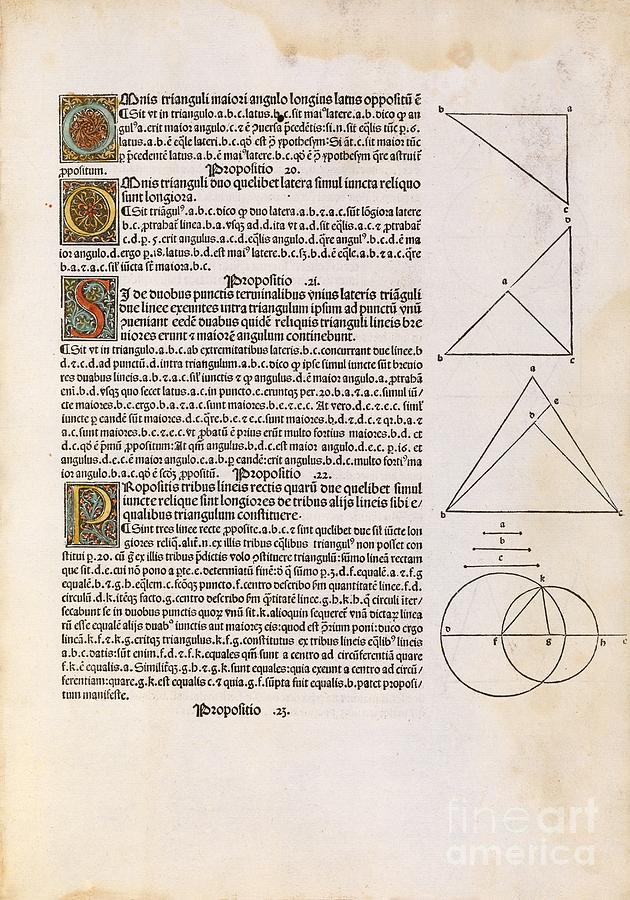 Euclids Elements Of Geometry, 1482 #11 Photograph by Royal Astronomical Society