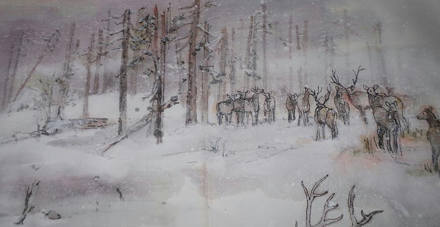 Hunting Season Comes Again Album #11 Painting by Debbi Saccomanno Chan