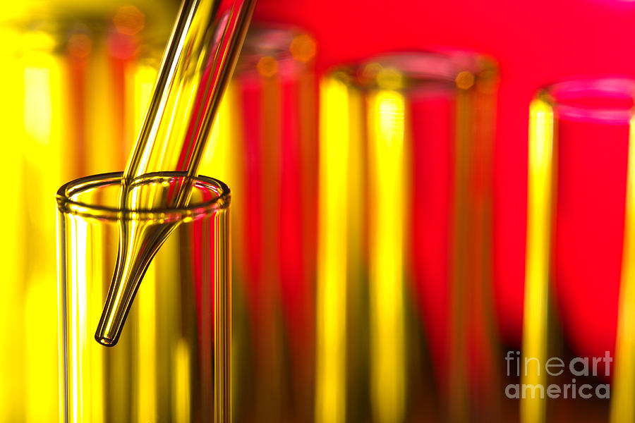 Test Photograph - Laboratory Test Tubes in Science Research Lab #11 by Science Research Lab