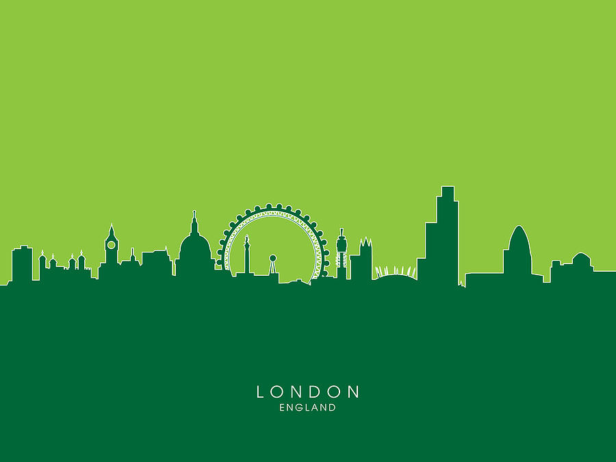 London Digital Art - London England Skyline #11 by Michael Tompsett