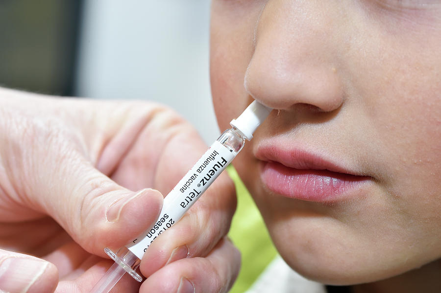 Nasal Spray Seasonal Flu Vaccine Photograph by Dr P. Marazzi/science