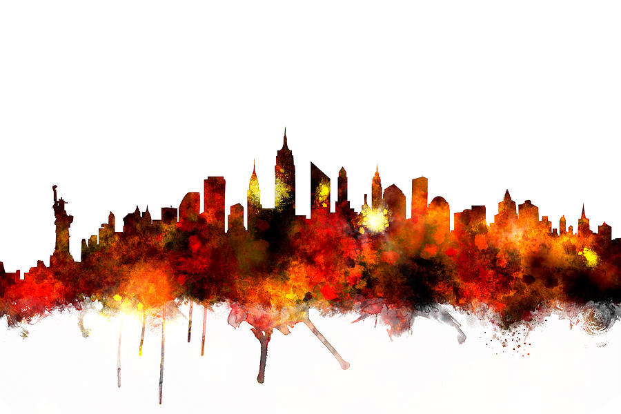 New York Skyline #11 Digital Art by Michael Tompsett