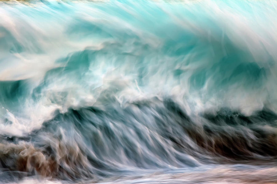 Nature Photograph - Ocean Wave Blurred By Motion  Hawaii #11 by Vince Cavataio