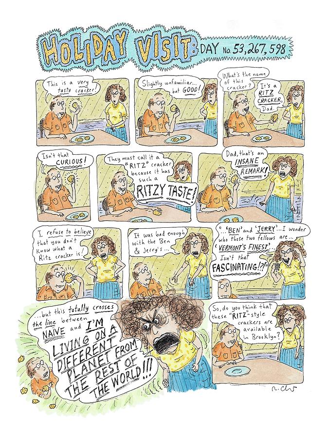 11 Panel Full Color Back Page Devoted Drawing by Roz Chast