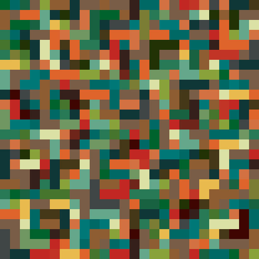 Abstract Digital Art - Pixel Art #11 by Mike Taylor