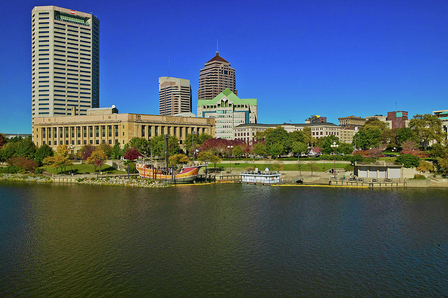 Scioto River And Columbus Ohio Skyline #11 Photograph by Panoramic Images