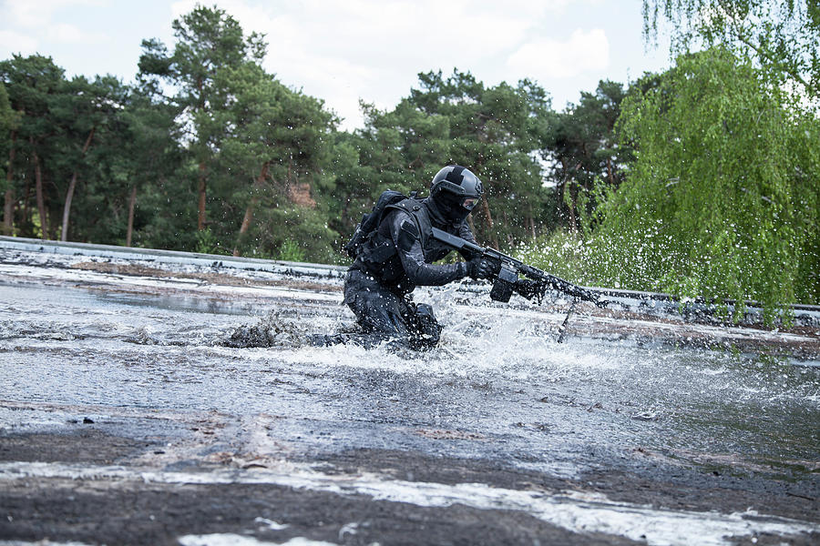 Spec Ops Police Officer Swat In Action #11 Photograph by Oleg Zabielin