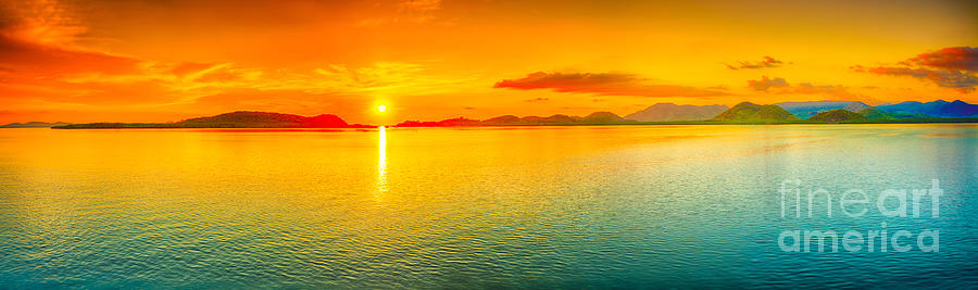 Sunset Photograph - Sunset panorama #12 by MotHaiBaPhoto Prints