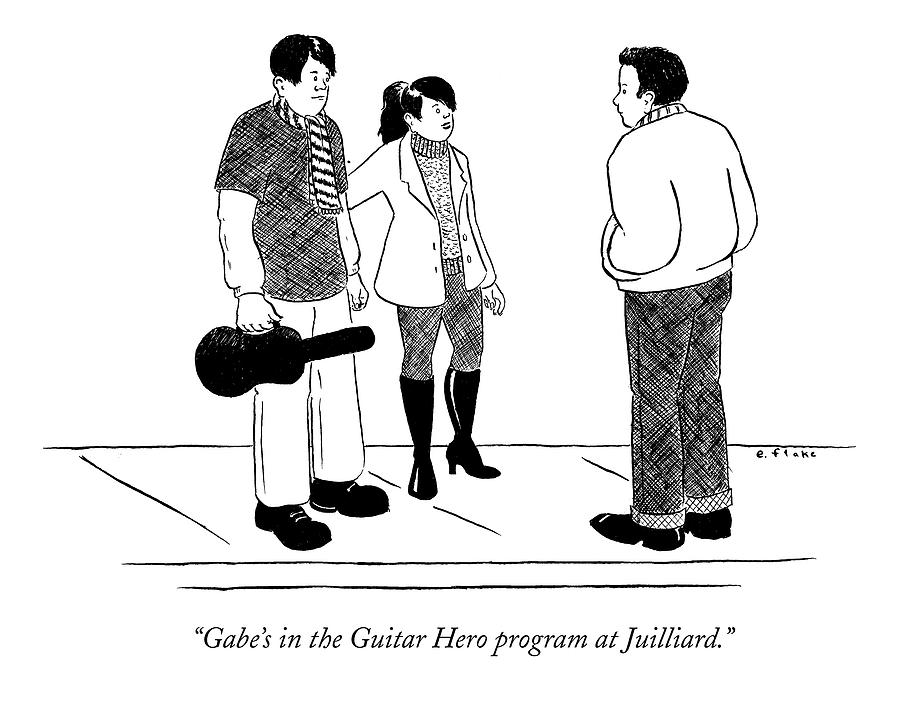 Gabes In The Guitar Hero Program At Juilliard Drawing by Emily Flake