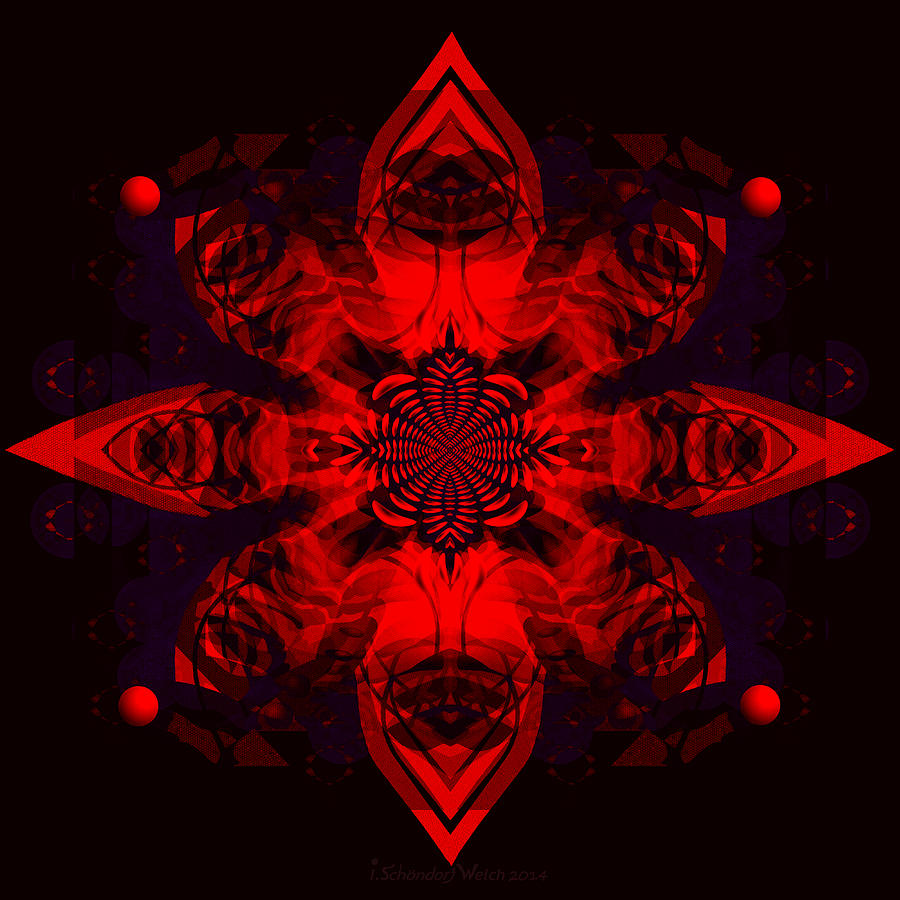 1107 - Mandala red   Painting by Irmgard Schoendorf Welch