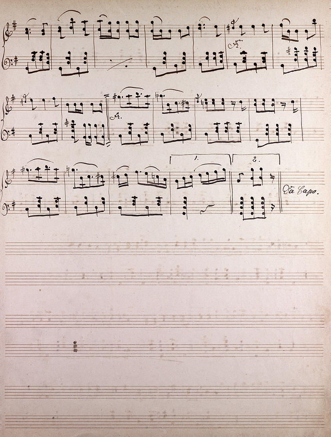 Handwritten Sheet Music, Music Notes Drawing by Litz Collection - Pixels