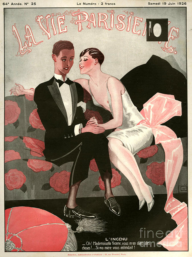 France Drawing - 1920s France La Vie Parisienne Magazine #113 by The Advertising Archives