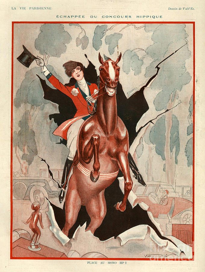 Horse Drawing - 1920s France La Vie Parisienne Magazine #114 by The Advertising Archives