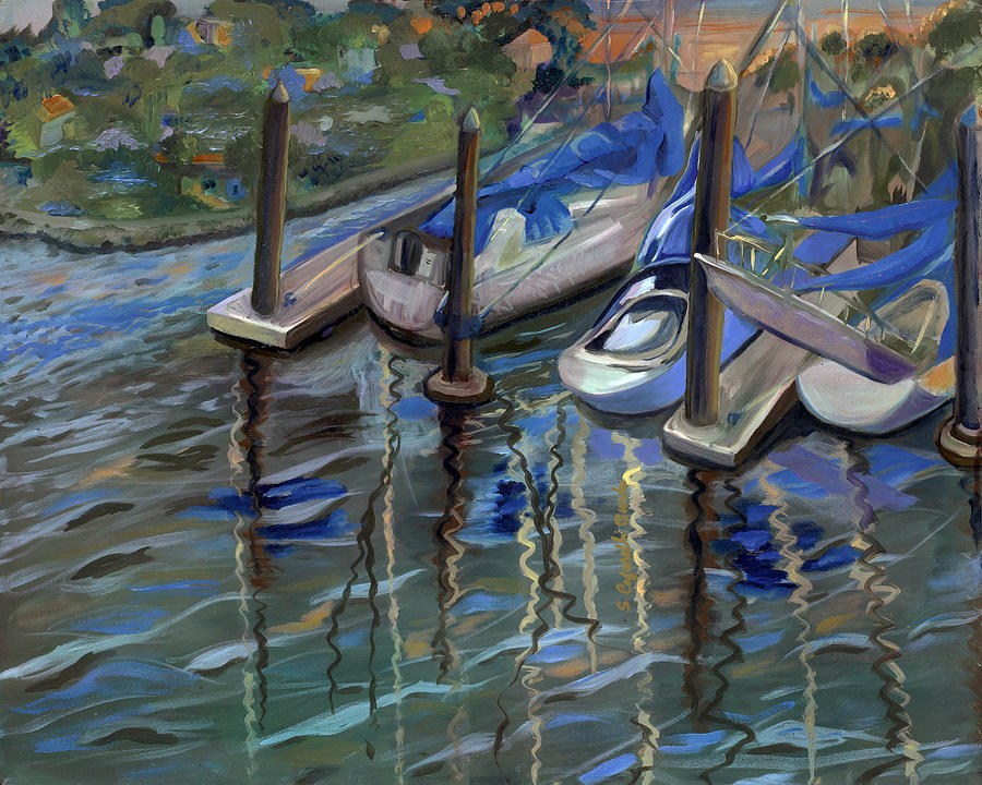Boat Painting - 115. S.Cruz Boats by Susan Cafarelli