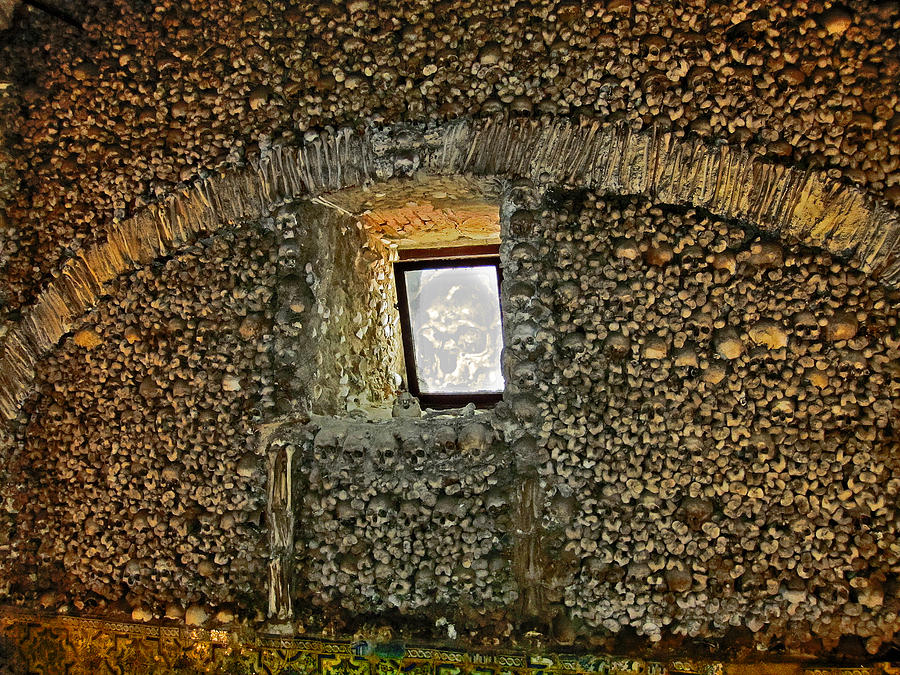 Skeleton Photograph - Capela Dos Ossos. Chapel Of Bones. Evora. Portugal. #12 by Andy i Za