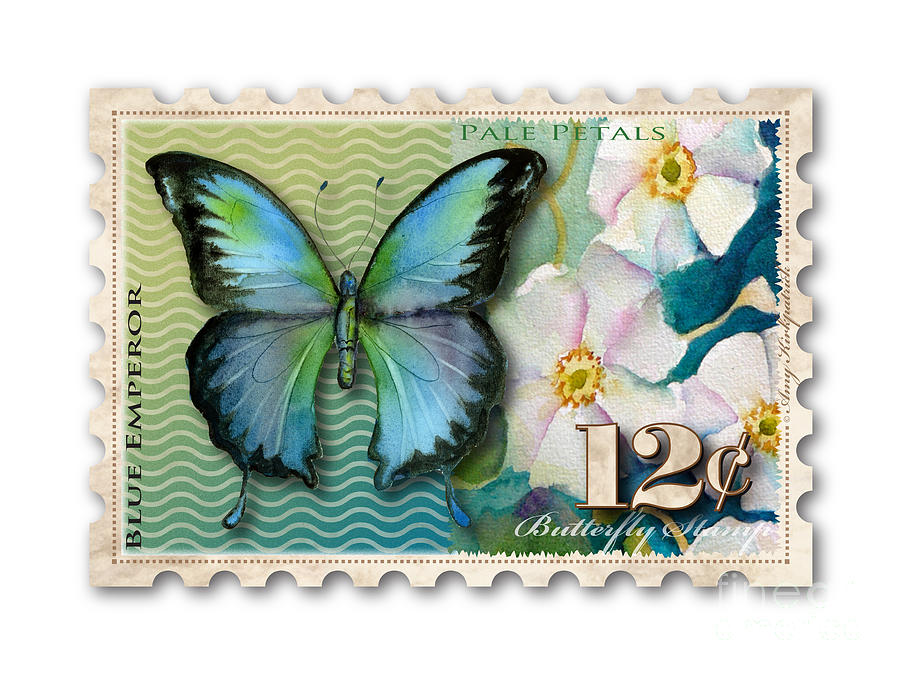 Butterfly Painting - 12 Cent Butterfly Stamp by Amy Kirkpatrick