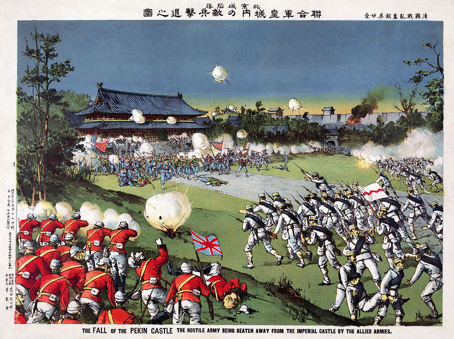 China Boxer Rebellion Painting by Torajiro Kasai