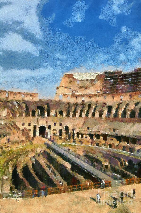 Colosseum in Rome #6 Painting by George Atsametakis