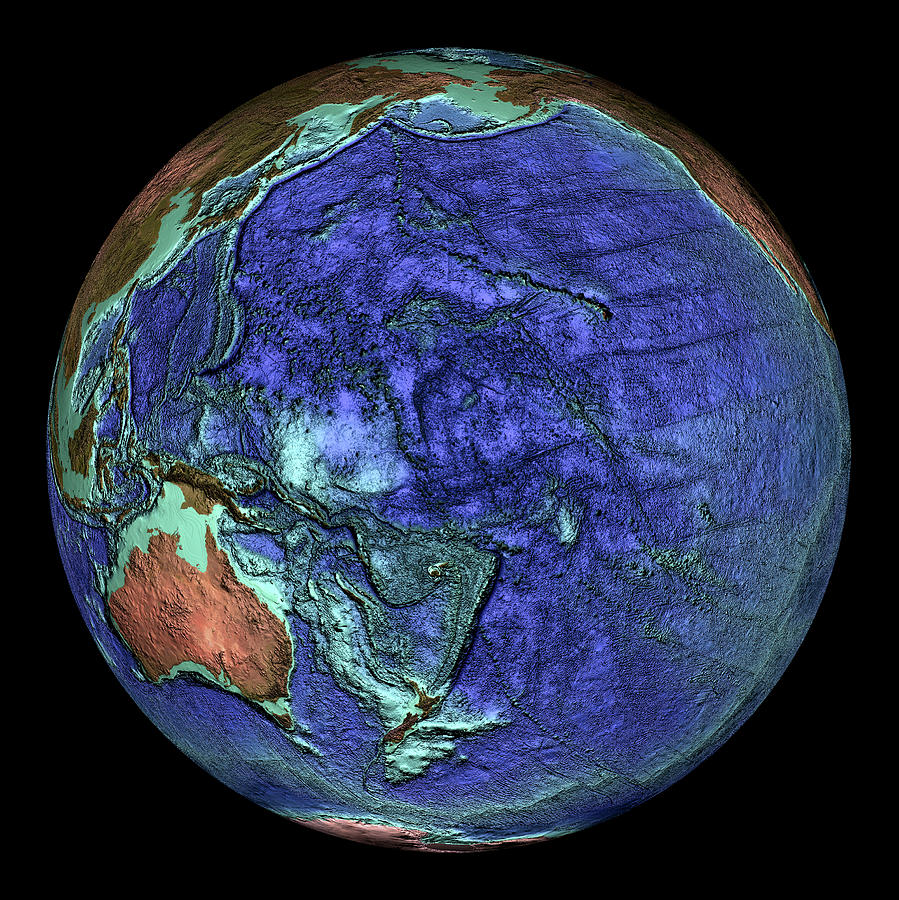 Earth's Topography Photograph by Noaa/science Photo Library - Fine Art ...