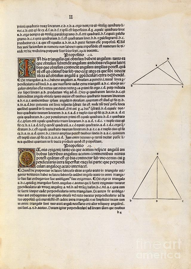 Euclids Elements Of Geometry, 1482 #12 Photograph by Royal Astronomical Society